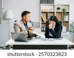 workplace stress and conflict with this intense scene of professionals in a heated office discussion with team member, bad work, rivalry at workplace concept
