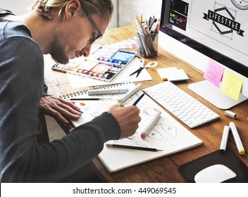 Workplace Workspace Vision Art Casual Draft Concept - Shutterstock ID 449069545