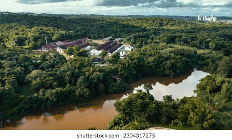 Workshop Factory Ceramics Pottery Manufactory Francisco Brennand Architecture Culture Recife Olinda Pernambuco Brazil Artist Escultures Landscaping Roof Tiles Industrie Green Nature Garden Trees River - Powered by Shutterstock