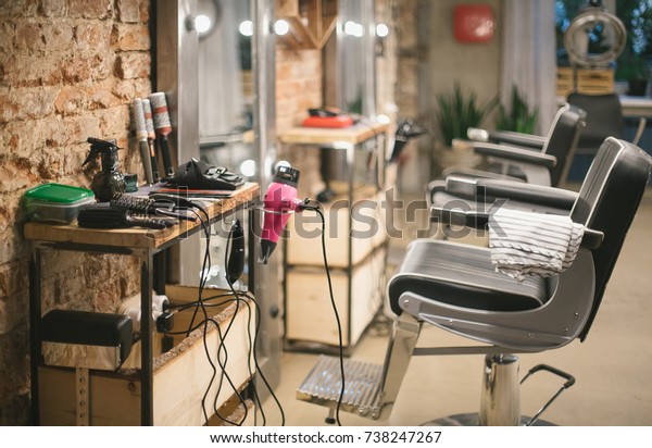 Workshop Hairdressers Beauty Salon Chairs Hair Stock Photo Edit