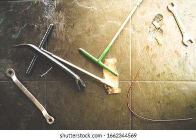 Workshop Tools At The Floor.