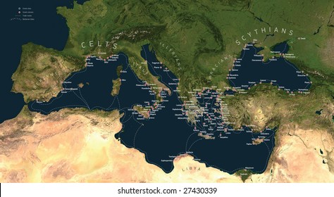 World Of Ancient Greek Colonization Map Tribes And Trade Routes