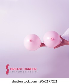 World breast cancer awareness and prevention day. Pink awareness ribbon and Ballone Concept. pink colour background 185
