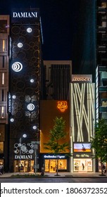 World Class Fashion Brand Stores At Ginza, The Luxury Shopping District Of Tokyo. Tokyo, Japan, August 2019