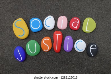 World Day of Social Justice on February celebrated with colored stones - Shutterstock ID 1292125018