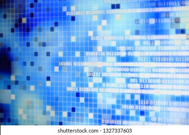 world of digital data. global connections by cyber binary information transmitted. security in digital business concepts. blue data power grid.