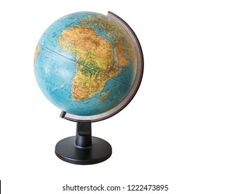 World, Earth, Globe On White Background And Clipping Path.