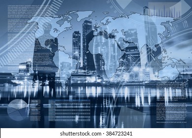 World Economics And Global Trading, Abstract Infographics, International Business Partnership, Dashboard