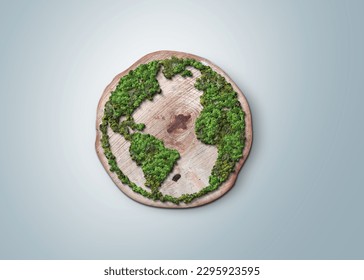 World environment day 2023 3d concept background. Ecology concept. Design with globe map drawing and leaves isolated on white background. Better Environment, Better Tomorrow. - Shutterstock ID 2295923595