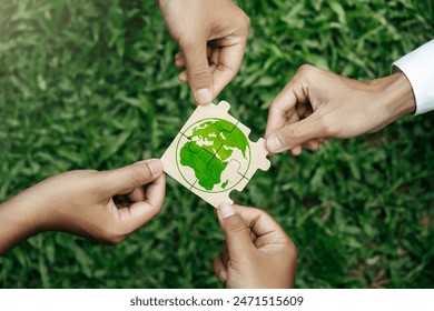 World environment day. Business, corporate and community cooperation for environment sustainable development goal. group of volunteers help solve environmental problems. global teamwork and business. - Powered by Shutterstock