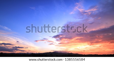 World environment day concept: Amazing dramatic sky sunset background 