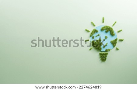 World environment day, earth day, save earth and eco concept. Concept of handmade globe on pastel background.