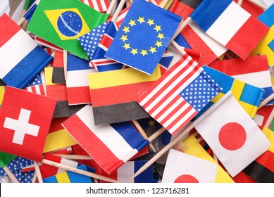 World flags,little flags of different countries
