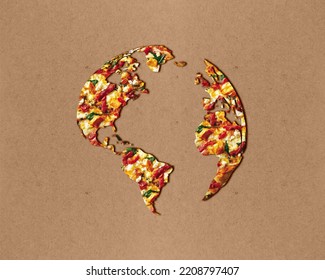 World food Day- Happy Pizza Day concept. Pizza shaped in earth. world food day or earth day concept.
 - Shutterstock ID 2208797407