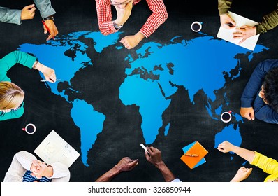 Weltweite Kartographie Globalisation Earth International Konzept
