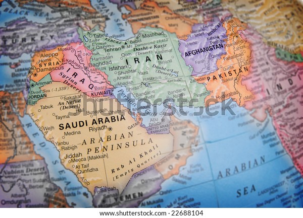 World Globe Focusing On Iraq Saudi Stock Photo (Edit Now) 22688104