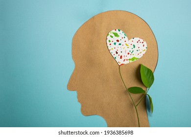World Heart and Mental Health Day. Paper Cut as Human Head with Leaf Tree and Colorful Heart inside the Brain. Psychology, Creativity and Positive Mind Concept.Neuronal Stimulation,Medicine, Science - Shutterstock ID 1936385698