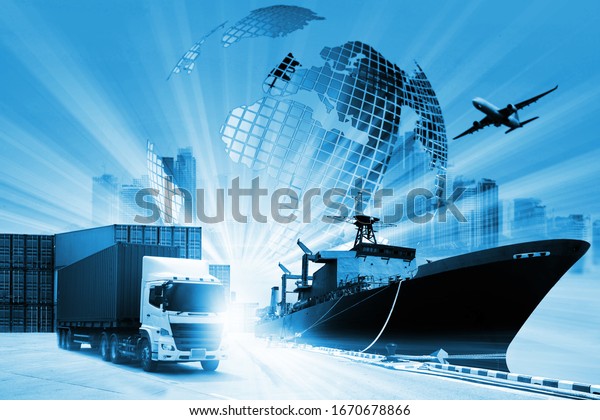 World Logistics Background Transportation Industry Shipping Stock Photo ...