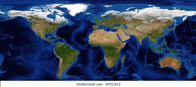 World Snow Cover Map World Map Bathymetry Snow Cover Spring Stock Photo (Edit Now) 45911413