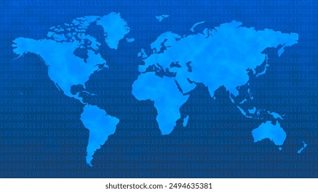 World map with Binary code  - Powered by Shutterstock