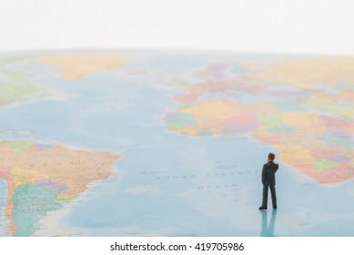 World map and businessman