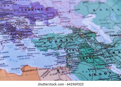 World map, Focus to Turkey