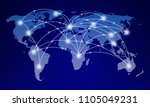 world map with global network communication concept