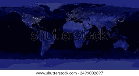 World map, globalisation and night view of world 