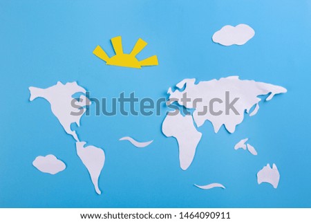 world map on blue background. travel concept