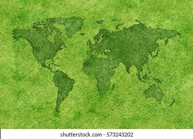 World Map On Grass