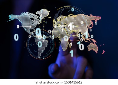 World map point, line, composition, representing the global,