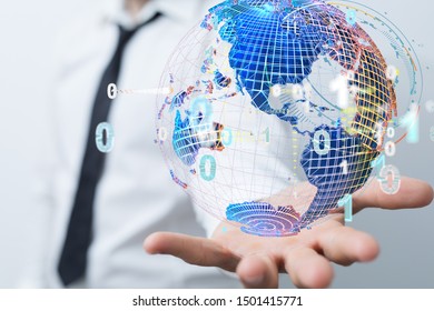World map point, line, composition, representing the global,
