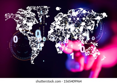 World map point, line, composition, representing the global,