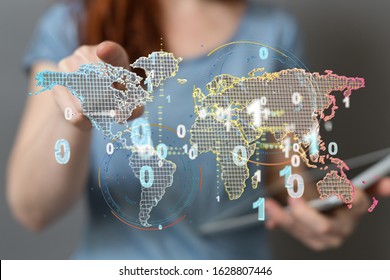 World map point, line, composition, representing the global,