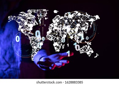 World map point, line, composition, representing the global,