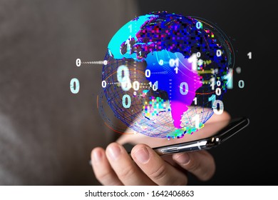 World map point, line, composition, representing the global,