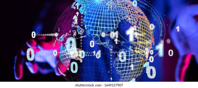 World map point, line, composition, representing the global, - Shutterstock ID 1649157907