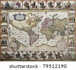 World old map. Created by Nicholas Visscher, published in Amsterdam, 1652