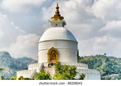 World Peace Pagoda In Pokhara Nepal