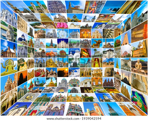 World Religious Monuments Collage Religions Bali Stock Photo 1939042594 ...