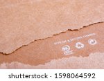 World resources concept. Reusing paper-based products. Ecological problems. Reusing concept. Recycle icons on brown paper. Give me a second chance. Save planet background. Ecology and human consume
