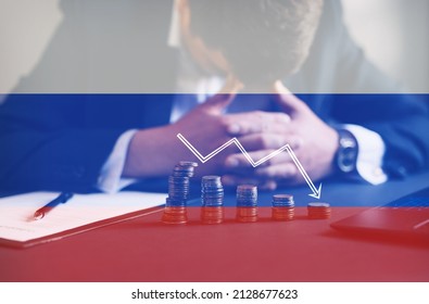 World sanctions against Russia. Strong economic crisis is expected in Russia.  - Shutterstock ID 2128677623