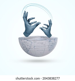 world sign languages, international day of sign languages, hand is on half Earth, 3D rendering, sign languages day - Shutterstock ID 2043838277