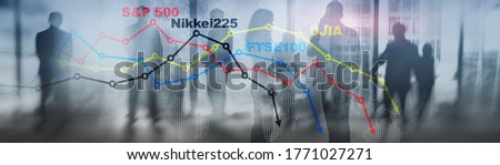 World stock market index concept. Financial crisis 2020.