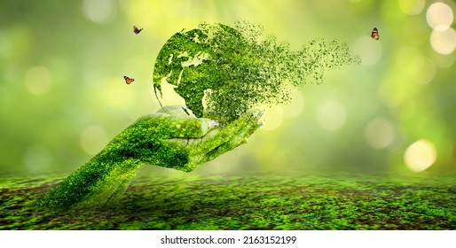 A world that is collapsing and disintegrating the concept of environmental conservation. - Shutterstock ID 2163152199