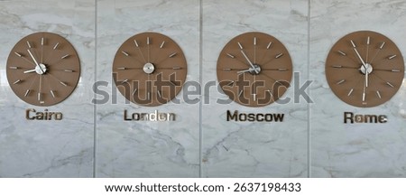 World time clock showing different time zones