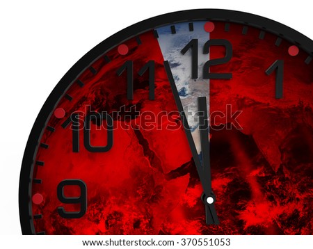 World time doomsday 23.57 hrs., Just three minutes End of the World. Elements of this image furnished by NASA