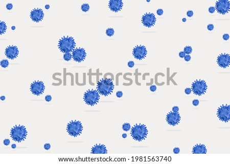 The world of the virus is made of blue surgical gloves on a white background. COVID-19, 2019-bC’s new creative minimal concept in the Corona era. A pandemic minimal idea. Stay safe.