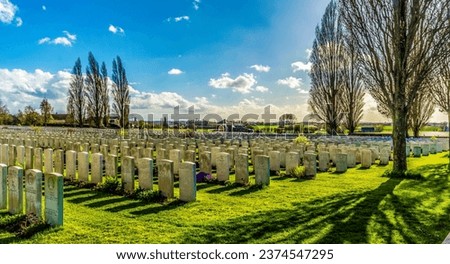 World War 1 Graves at Tyne Cot, Belgium,