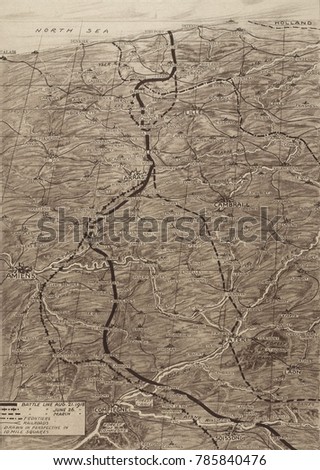 World War 1 Map Western Front Stock Photo Edit Now 785840476